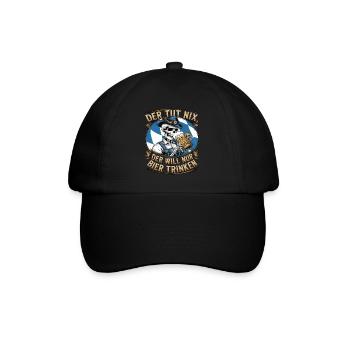 Il ne fait rien, il veut juste boire de la bière - Casquette classique - noir/noir - Devant