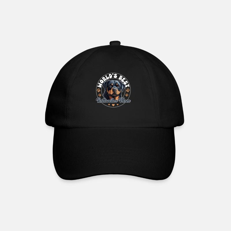 Rottweiler Groovy Rottweiler mom - Baseballkappe - Schwarz/Schwarz