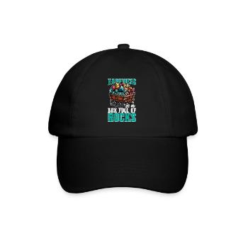 Le bonheur des géologues est une boîte pleine de roches - Casquette classique - noir/noir - Devant