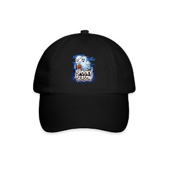 Cute Halloween Ghost Spooky Season Ghost - Baseballkappe - Schwarz/Schwarz - Vorne