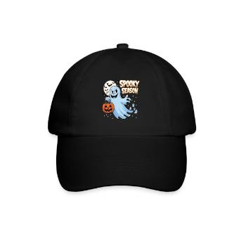 Cute Halloween Ghost Spooky Season Ghost - Baseballkappe - Schwarz/Schwarz - Vorne