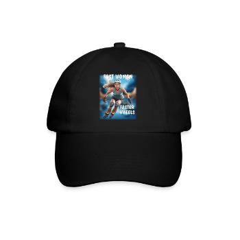 FEMME RAPIDE, ROUES PLUS RAPIDES - Casquette classique - noir/noir - Devant
