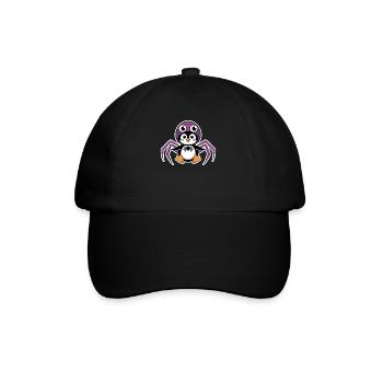 Cute penguin in Halloween spider costume - Baseball Cap - black/black - Front