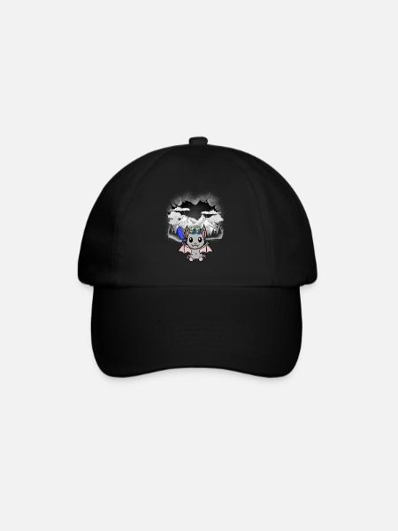 Halloween Fledermaus Tirol Schönheit Blumen Kind - Baseballkappe - Schwarz/Schwarz
