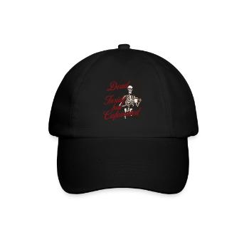 Halloween Coffee Lover Skeleton Coffee Design - Baseball Cap - black/black - Front