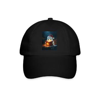 Halloween Gift Ghost with Christmas Hat Decoration - Baseball Cap - black/black - Front