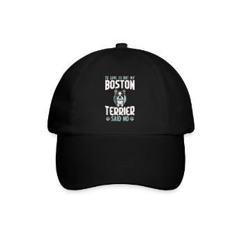 Boston Terrier Gifts - Baseballkappe - Schwarz/Schwarz - Vorne