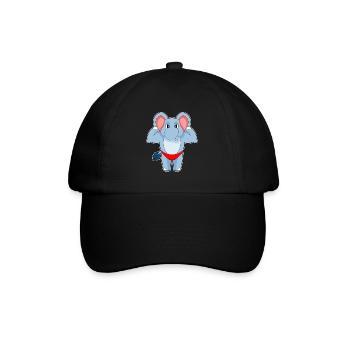 Elephant Bodybuilder Bodybuilding Sport - Baseball Cap - black/black - Front