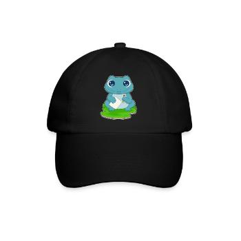 Frosch Schüler Papier Schule - Baseballkappe - Schwarz/Schwarz - Vorne