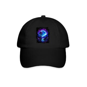 Dreamlike moonlight and a magical rose - Baseball Cap - black/black - Front