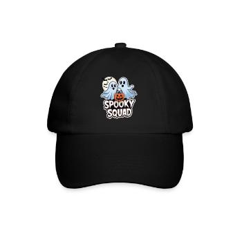 Halloween Spooky Squad Geist mit Mütze - Baseballkappe - Schwarz/Schwarz - Vorne