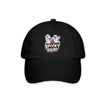 Halloween Spooky Squad Geist mit Mütze - Baseballkappe - Schwarz/Schwarz - Vorne