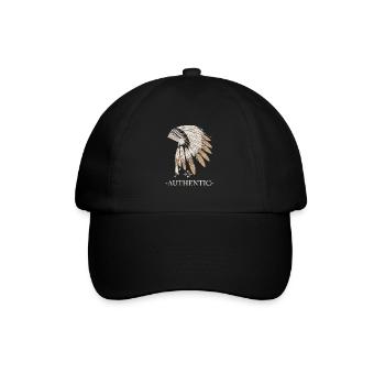 Authentic Indianer Ureinwohner von Amerika - Baseballkappe - Schwarz/Schwarz - Vorne
