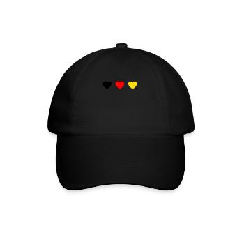 Deutschland Deutsche Flagge Deutscher - Baseballkappe - Schwarz/Schwarz - Vorne