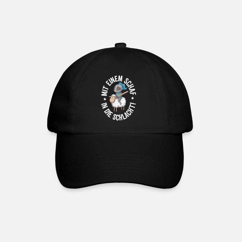 Schaf Spruch Siedler - Baseballkappe - Schwarz/Schwarz