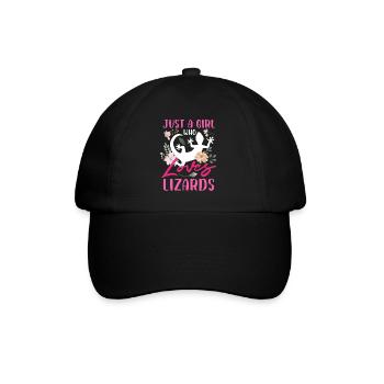 just a girl who loves lizards Design - Baseball Cap - black/black - Front
