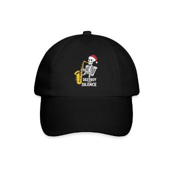 Saxophone squelette Destroy the Silence Musique - Casquette classique - noir/noir - Devant