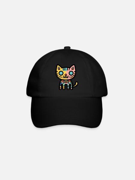 Katze Halloween Symbol Lustig - Baseballkappe - Schwarz/Schwarz