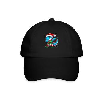 Christmas Dinosaur Elf Funny Dinosaur Lover Dino - Baseball Cap - black/black - Front