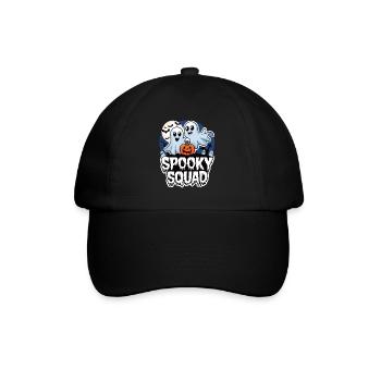 Halloween Spooky Squad Geist mit Mütze - Baseballkappe - Schwarz/Schwarz - Vorne