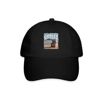 Ostsee Strandkorb - Baseballkappe - Schwarz/Schwarz - Vorne