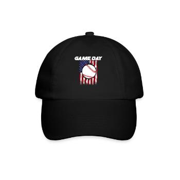 Baseball Sport Baseballspieler Pitcher Catcher USA - Baseballkappe - Schwarz/Schwarz - Vorne