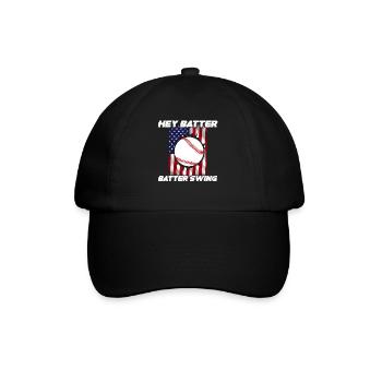 Baseball Sport Baseballspieler Pitcher Catcher USA - Baseballkappe - Schwarz/Schwarz - Vorne