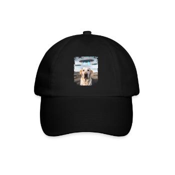Labrador Retriever Dog Selfie with Alien UFOs. - Baseball Cap - black/black - Front