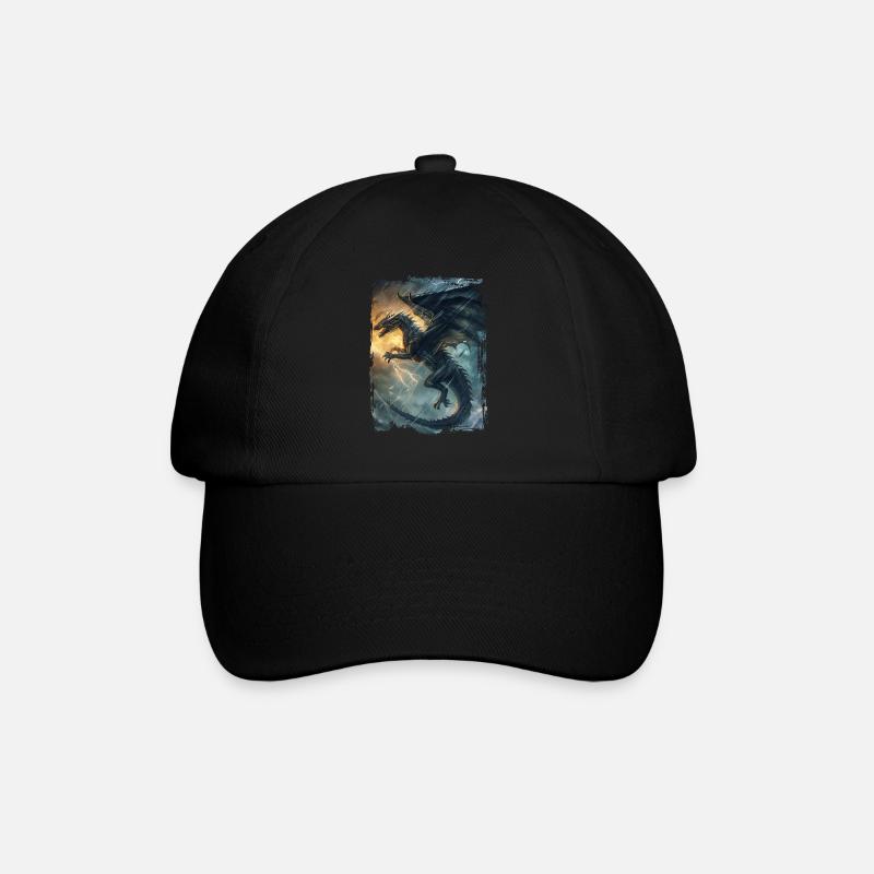 Drachen - Baseballkappe - Schwarz/Schwarz