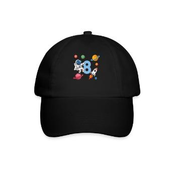 8ème anniversaire Garçons 8 ans Astronaute Anniversaire - Casquette classique - noir/noir - Devant