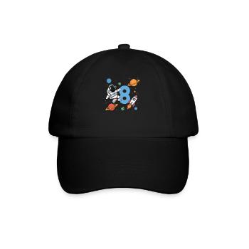 8ème anniversaire Garçons 8 ans Astronaute Anniversaire - Casquette classique - noir/noir - Devant