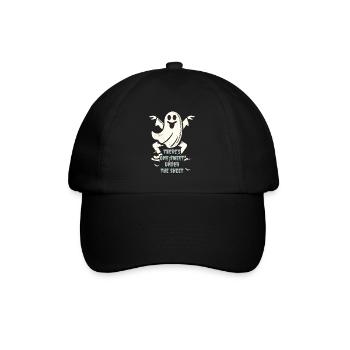 Lustiger Gespenster Spruch Retro Kostüm - Baseballkappe - Schwarz/Schwarz - Vorne