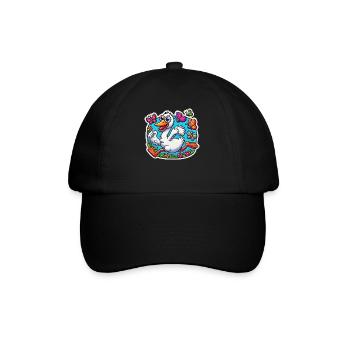 Silly Goose scares away the butterflies - Baseball Cap - black/black - Front