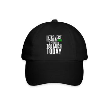 Introvert Recharging I Peopled Too Much Today 2 - Baseballkappe - Schwarz/Schwarz - Vorne