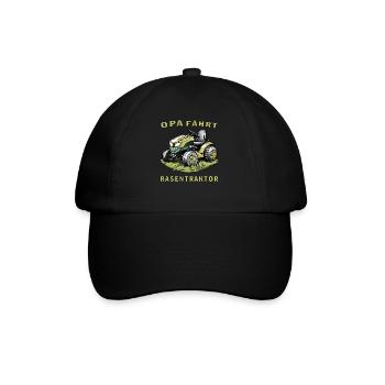 LAWN MOWER GRANDPA DRIVES LAWN TRACTOR - Baseball Cap - black/black - Front