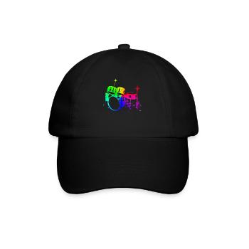 Drums Drums Drumstick Drummer Music Band Rock - Baseball Cap - black/black - Front