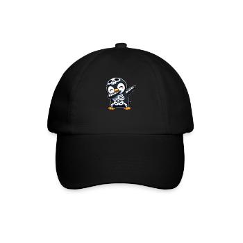 Penguin Halloween Skeleton Kids Women Men - Baseball Cap - black/black - Front