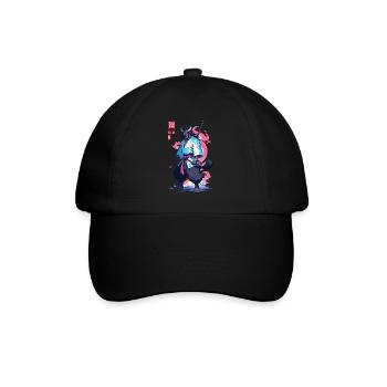 Samouraï Oni Yokai Esthétique Style Vaporwave - Casquette classique - noir/noir - Devant
