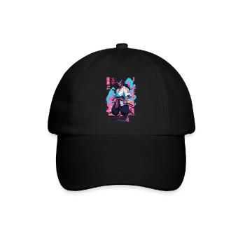 Samouraï Oni Yokai Esthétique Style Vaporwave - Casquette classique - noir/noir - Devant