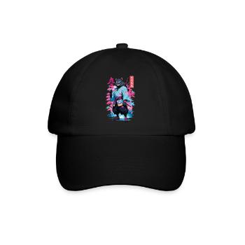 Tanuki Yokai Vaporwave Esthétique Art des samouraïs - Casquette classique - noir/noir - Devant