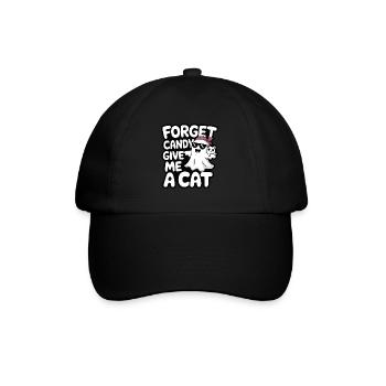 Halloween Cat Forget Candy Give Me A Cat - Baseball Cap - black/black - Front