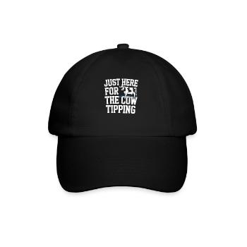 Funny Cow Tipping Joke for Farm Enthusiasts and - Baseballkappe - Schwarz/Schwarz - Vorne