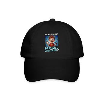 7th Birthday Baseball and Gaming for 7 Year Olds - Baseball Cap - black/black - Front