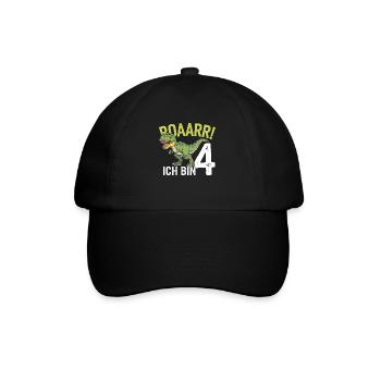 4ème anniversaire 4 ans Dino Dinosaur Fan - Casquette classique - noir/noir - Devant