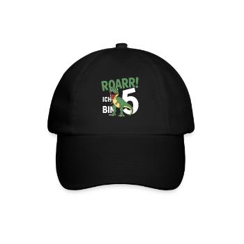 5ème anniversaire 5 ans de fan de dinosaures Dino - Casquette classique - noir/noir - Devant