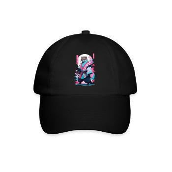 Samouraï Loutre Esthétique Vaporwave Japon Art - Casquette classique - noir/noir - Devant