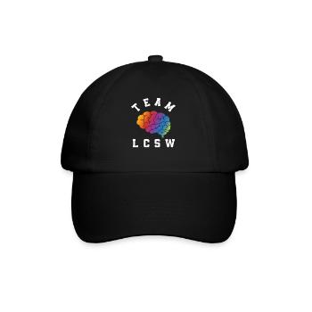 Team LCSW Colorful Brain Motif - Baseball Cap - black/black - Front
