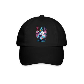 Samurai Duck Aesthetic Vaporwave Style Japanese - Baseball Cap - black/black - Front