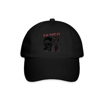 J’ai 23 ans et majeur - 24e anniversaire - Casquette classique - noir/noir - Devant