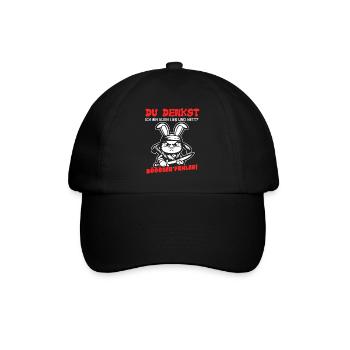 Hase Tshirt Lustig Witzig Humor Sarkasmus Büro - Baseballkappe - Schwarz/Schwarz - Vorne